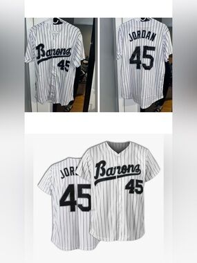 Michael Jordan Birmingham Barons White Pinstripe Baseball Jersey #45 / White Sox